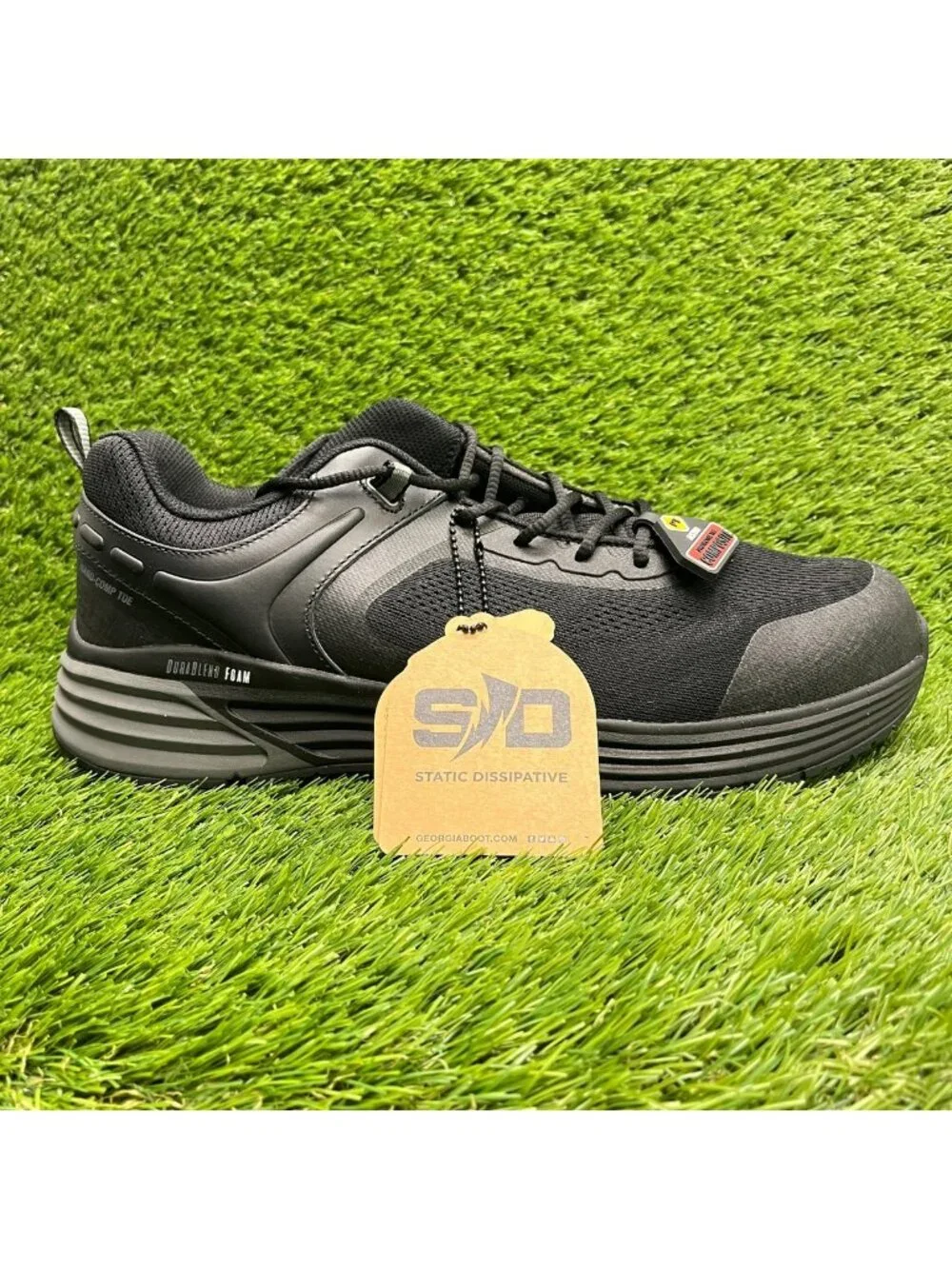 Georgia Boot DuraBlend Sport Mens Size 12 Black Composite Nano Toe Work Shoes